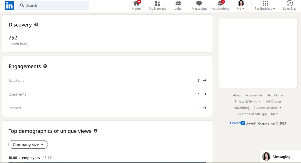 LinkedIn Analytics from Nida Sea