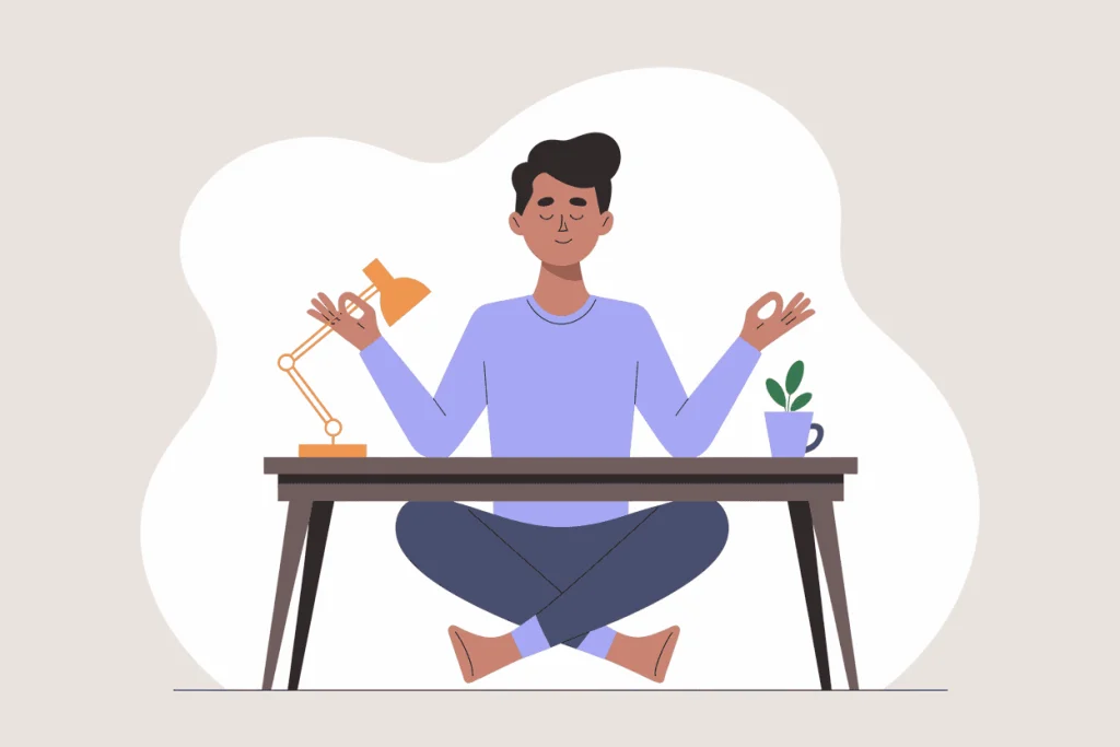 meditation at a desk