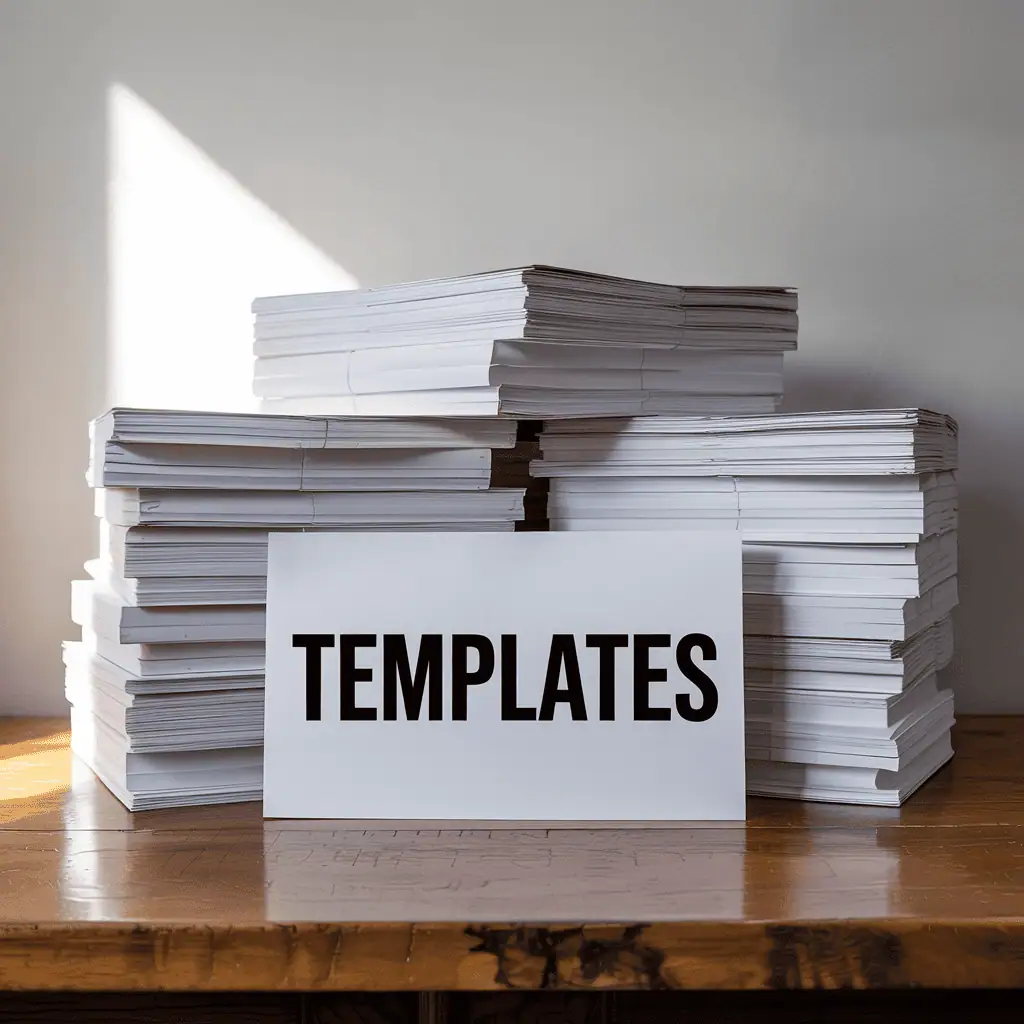 stacks of paper templates